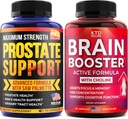 Prostata Unterstützung für Männer & Nootropic Brain Support Supplement - Made in USA - Saw Palmetto Kapseln - Bacopa Monnieri & DMAE Supplement