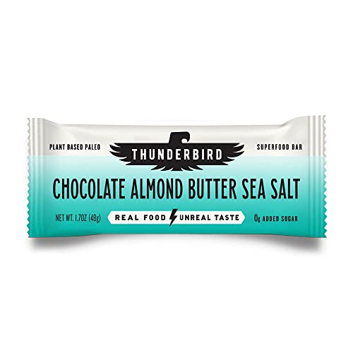 Thunderbird Bars Energy Snack, Glutenfrei mit Protein, Gesunde Real Food, Vegan Paleo Non-GMO, Ohne Zusatz von Zucker, Schokolade Mandel Butter Meer Salz Geschmack (6 Graf, 1,7 Unzen Bars)