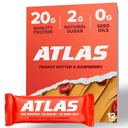 Atlas Protein Bar, 20g Protein, 1g Zucker, Reine Zutaten, Glutenfrei (Chocolate Variety, 12 Count (Pack von 1))