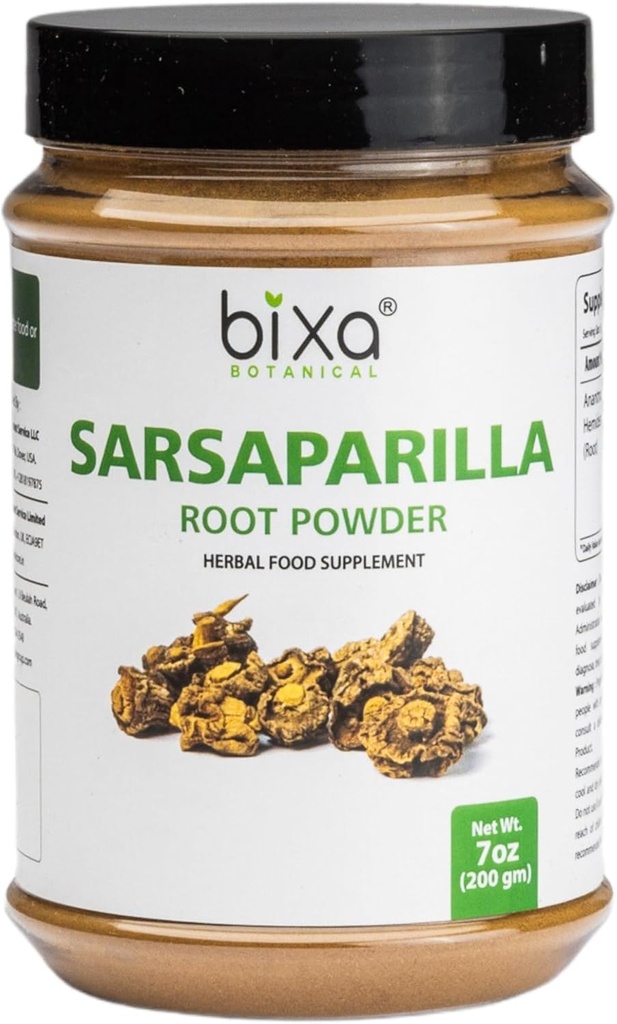 bixa BOTANICAL Sarsaparilla Wurzelpulver | HEMIDESMUS INDICUS | Anantmool | 200 Gramm / 7 OZ | Ayurvedische Kräuterergänzung | Glutenfrei, Non-GMO, Steam behandelt, Vegan, 100% rein.