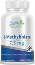 Pacific Nature's L-Methylfolate 7.5mg (60 Kapseln) Natürliche, aktive Form von Folate für allgemeine Gesundheit Unterstützung - Glutenfrei, Non-GMO