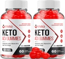(2 Pack) Vista Keto ACV Gummies - Fortgeschrittene Formel Vista Keto Plus ACV Gummis Apple Cider Essig Vista ACV Nahrungsergänzung Herren Frauen (120 Gummi)