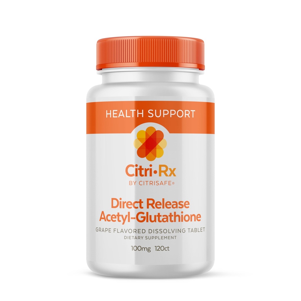 CitriRx Sublingual acétylglutathion 100mg, 120 ct Lozenges - 4 Mos d'approvisionnement - Arôme de raisin - Fabriqué aux États-Unis