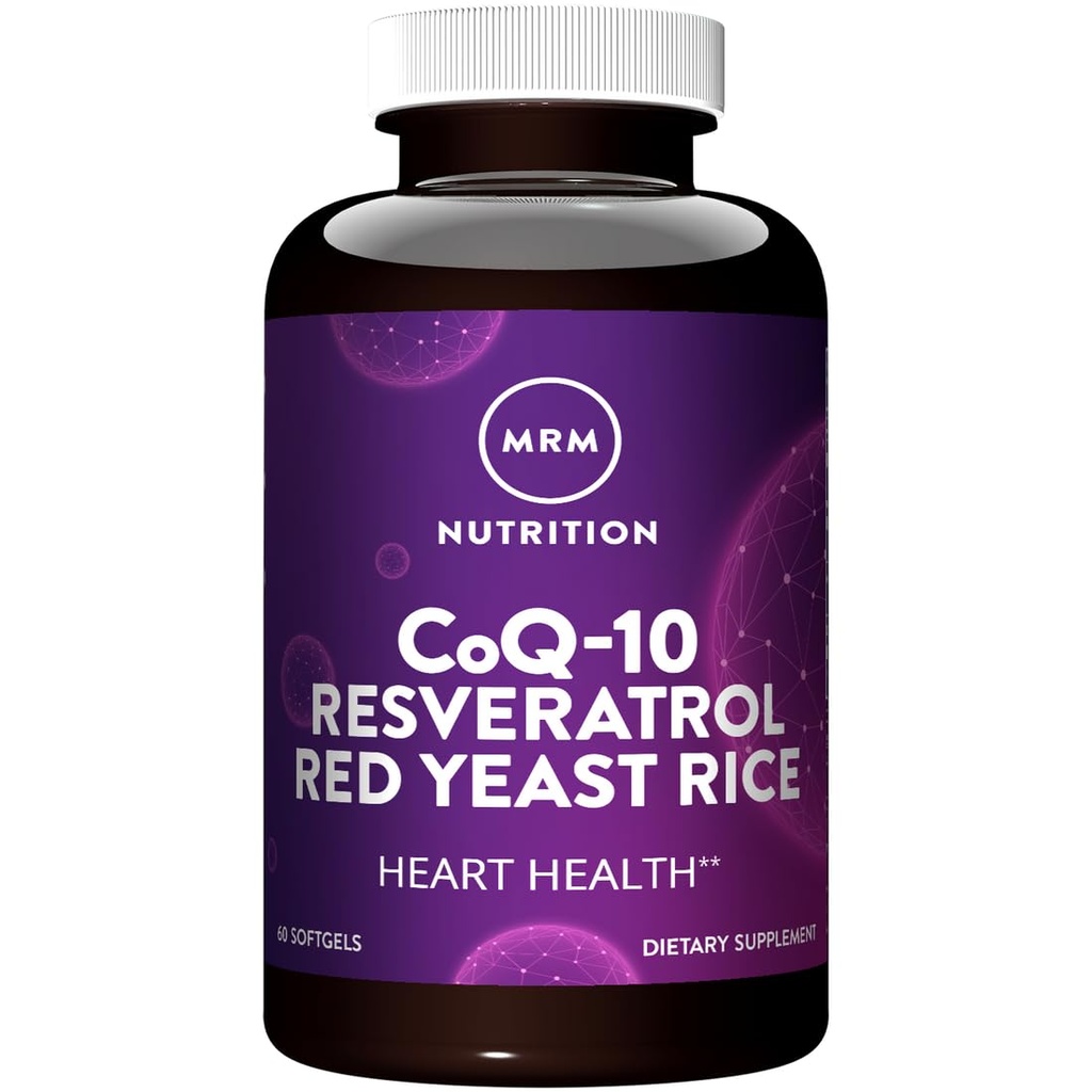MRM Nutrition CoQ-10 Resveratrol Red Yeast Rice | Unterstützt Herz- und Herzgesundheit | Glutenfrei | Non-GMO | 30 Softgels