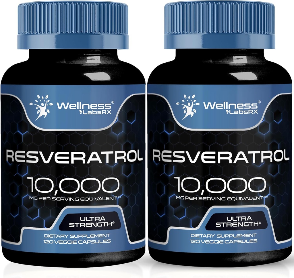 WELLNESS LABSRX Resveratrol 1000mg Kapseln - 240 Zähler - Japanische Knotweed Extrakt Resveratrol - Paket von 2
