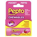 Pepto Bismol Pocket Comprimés à mâcher pour Nausées, Brûlures d'estomac, Indigestion, Estomac relevé et Diarrhée - 5 Symptômes de soulagement rapide, Cherry Flavor 24 ct
