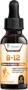 B-12 Vitamin Energy Drops (Methylcobalamin) Extra Strength Super B Complex - Sublingual B12 Flüssigkeit für Immununterstützung, Herzgesundheit & Cellular Energy Support, Raspberry Flavored - 2 Fl Oz