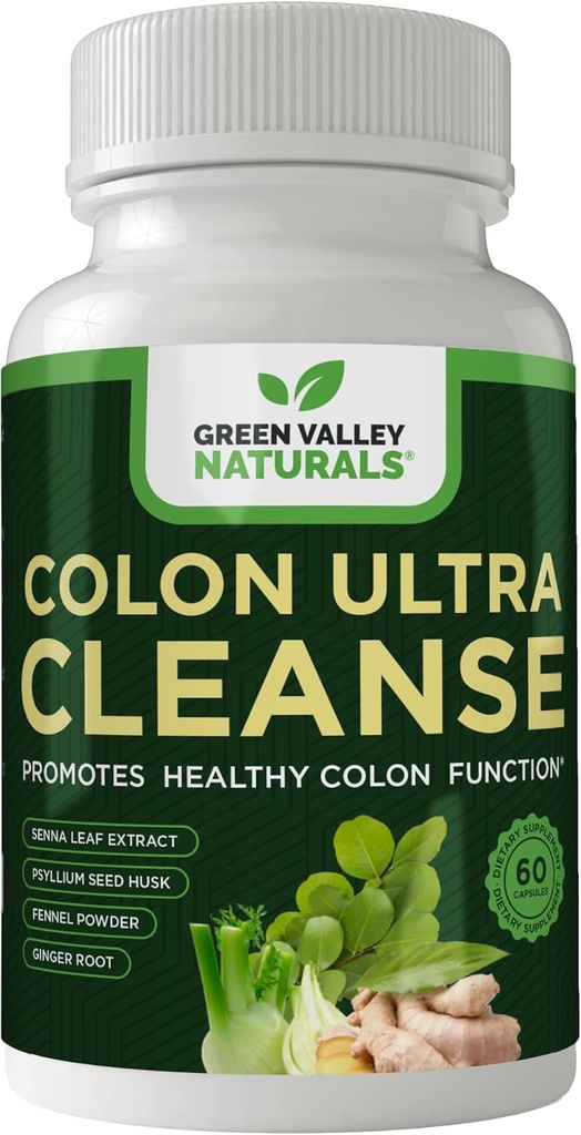 Colon Cleanse - Natural Solution to Colon Health - Natural Laxative - Constipation Relief - Gut Detox - Probiotics - Startet Arbeiten in 24 Stunden - Unterstützt natürliche Bowel Rhythmen (1 Flasche, 60 Zähler)