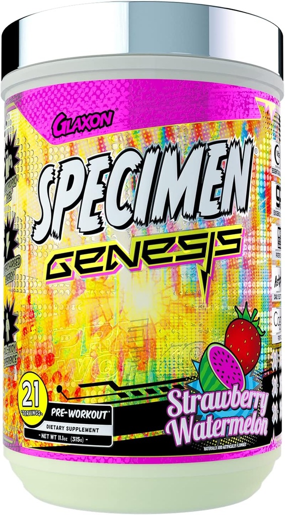 Specimen Full Spectrum High Stimulant Pre-Workout Pulver | Supercharged Energy & Muskel Pumps + Fokus & Hydration | Great Far-Out Flavors (Strawberry Watermelon V3)