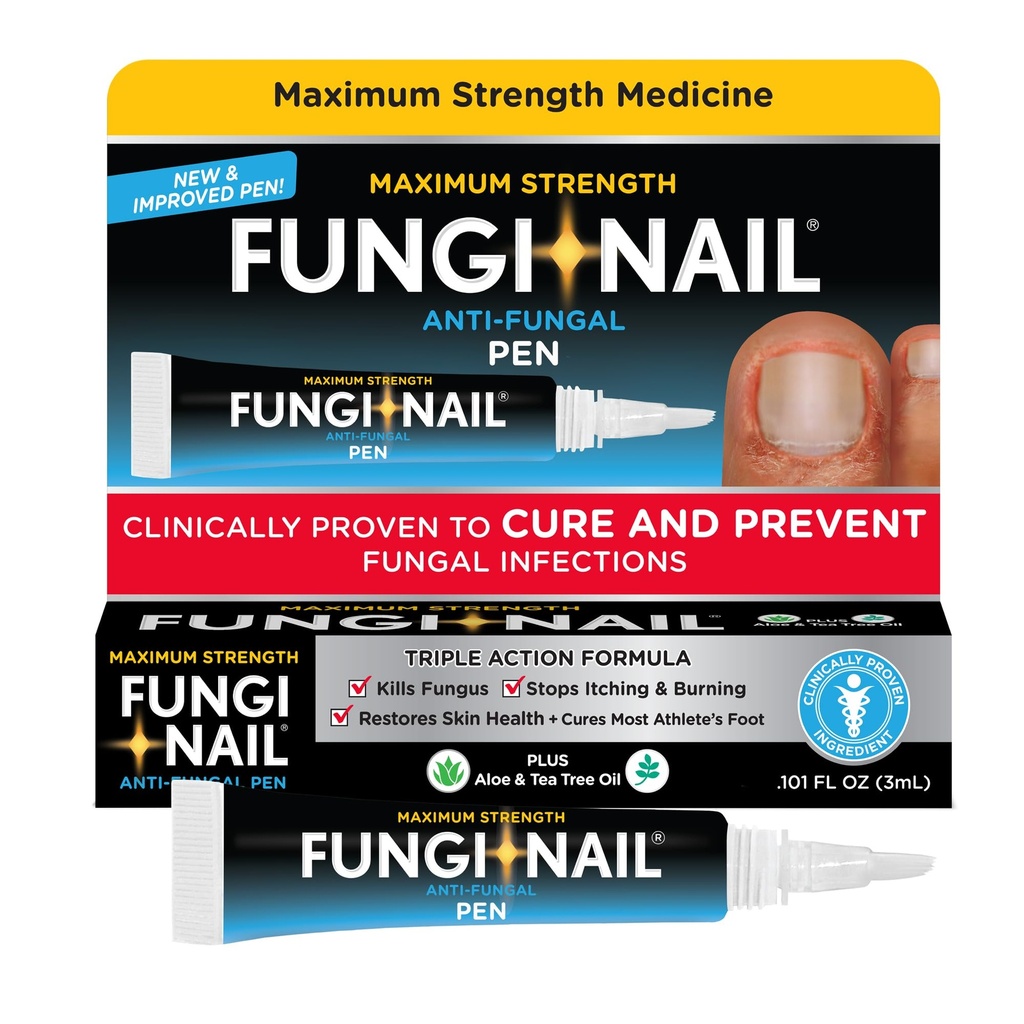 Solution antifongique pour les applicateurs de stylos fungi-nail, tue les champignons qui peuvent conduire à l'ongle et aux athlètes avec Tolnaftate et cliniquement prouvé pour guérir et prévenir les infections fongiques, 0,101 Fl Oz (paquet de 1)