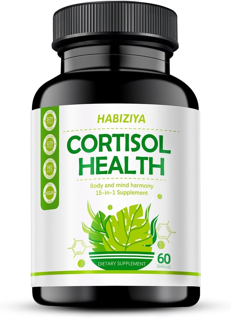 Cortisol Ergänzung mit Magnesium Glycinate Ashwagandha Rhodiola Rosea 15-in-1 Advanced Cortisol 60 Count 2 Month Versorgung