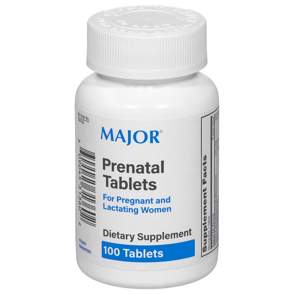 MAJOR Prenatal Tablets für schwangere und schnürende Frauen - Nahrungsergänzung - 100 Count