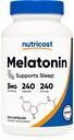 Nutricost Melatonine 5mg, 240 Capsules - 5mg par portion, sans OGM, sans gluten