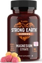 Terre forte - Gommies de citrate de magnésium pour les adultes 250mg (90 Nombre) - Gummes calmes - Gummes de magnésium végétalien - Supplément pour les femmes, les hommes, les adolescents