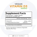 Vegan Vitamin D3 5000 IU-Ergänzung - Reine, hohe Potenz D3 Vitamin 5000 IU-Ergänzungen für Immungesundheit und starke Knochenunterstützung - 120 Kapseln, Bereitstellung einer 2-Monats-Versorgung von VIT D3