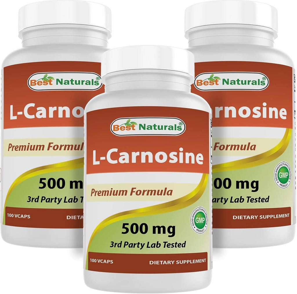 Best Naturals L-Carnosine 500 mg 100 Vcaps (100 Count (Pack von 3))
