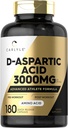 Carlyle D Aspartic Acid Capsules 3000mg | 180 Count | DAA Supplement für Männer und Frauen | Advanced Athlete Formula | Non-GMO & Gluten Kostenlos
