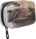 Fustylead Brown Mane Horse Schließen Pill Organizer Case mit Reißverschluss 2 mal ein Tag für Vitamin und Ergänzung, 7 Tage Reise Organizer Medizin Fall