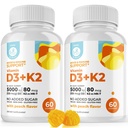 DR. MORITZ Vitamin D3 Gummie (5000 IU) mit K2 - für Erwachsene und Kinder - Vitamin D3 K2 Gummie für Immununterstützung & Knochengesundheit - Vegan, Zuckerfrei, Glutenfrei (120 Count)