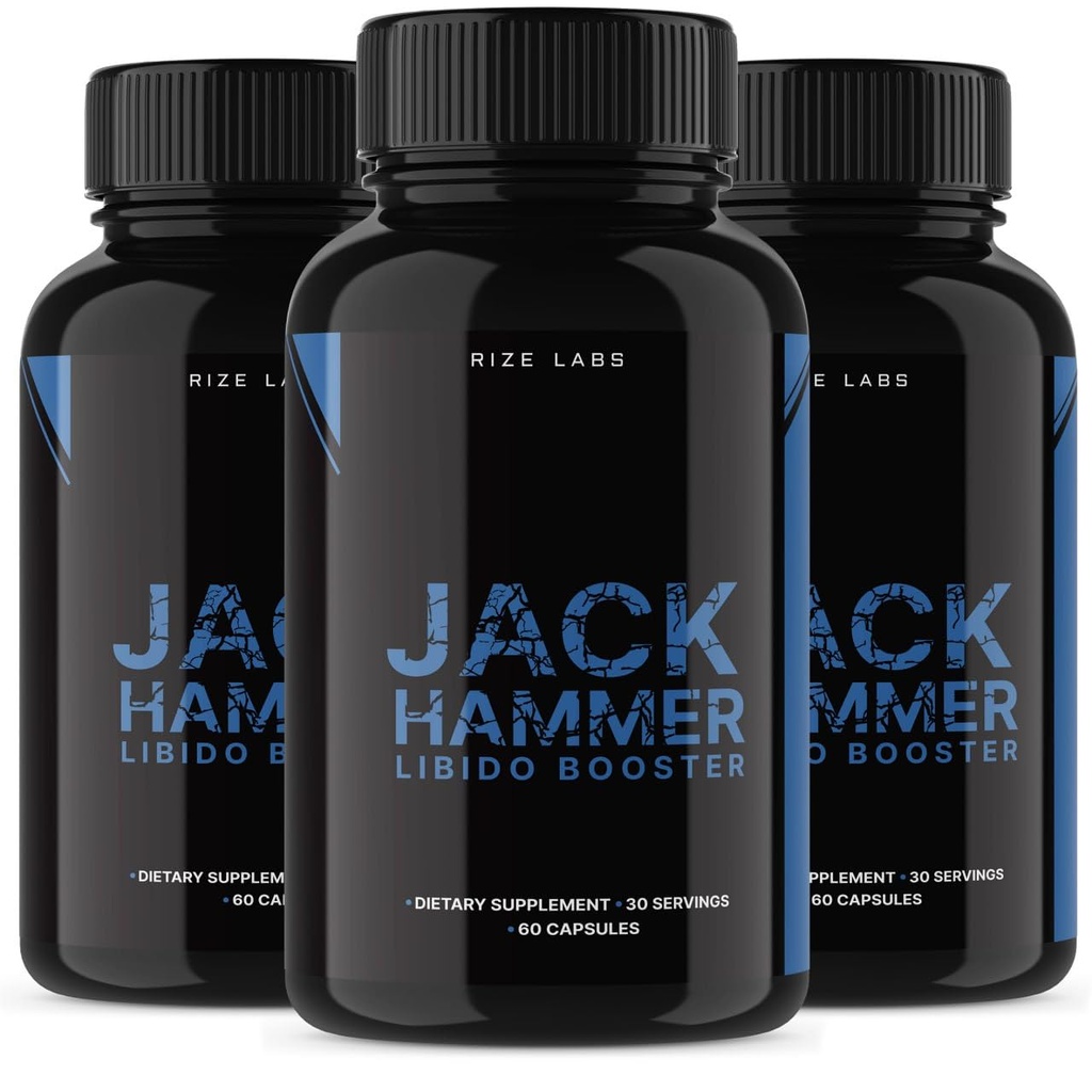 labos de taille - Jack Hammer Libido Booster supplément pour les hommes, puissant tout naturel formule pour améliorer la performance (180 capsules)