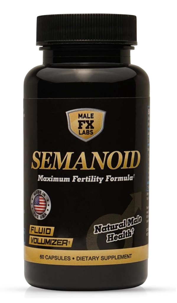 SEMANOID (60 Caps) Maximale Fertilitätsformel und Semen Volumizer - Fortgeschrittene Fruchtbarkeitsbestandteile und männliche pränatale Vitaminmischung, 1 Monat Versorgung