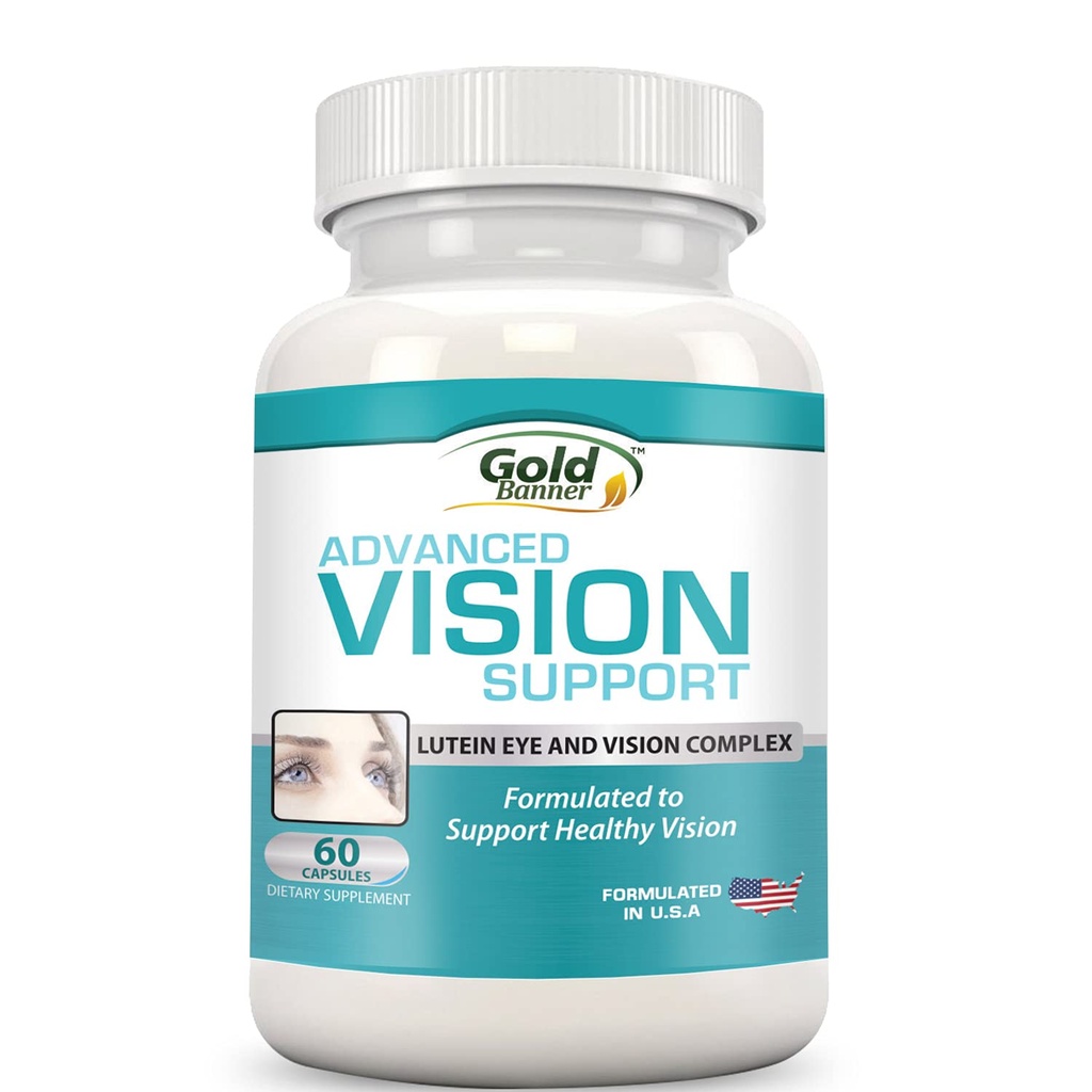 Support de vision avancé - Complexe de vision et d'oeil Lutéine avec Lutéine, Bilberry, Zinc, Graines et Vitamines essentielles - Toutes les capsules de rétine naturelles pour la santé des yeux - Fabriqué aux États-Unis