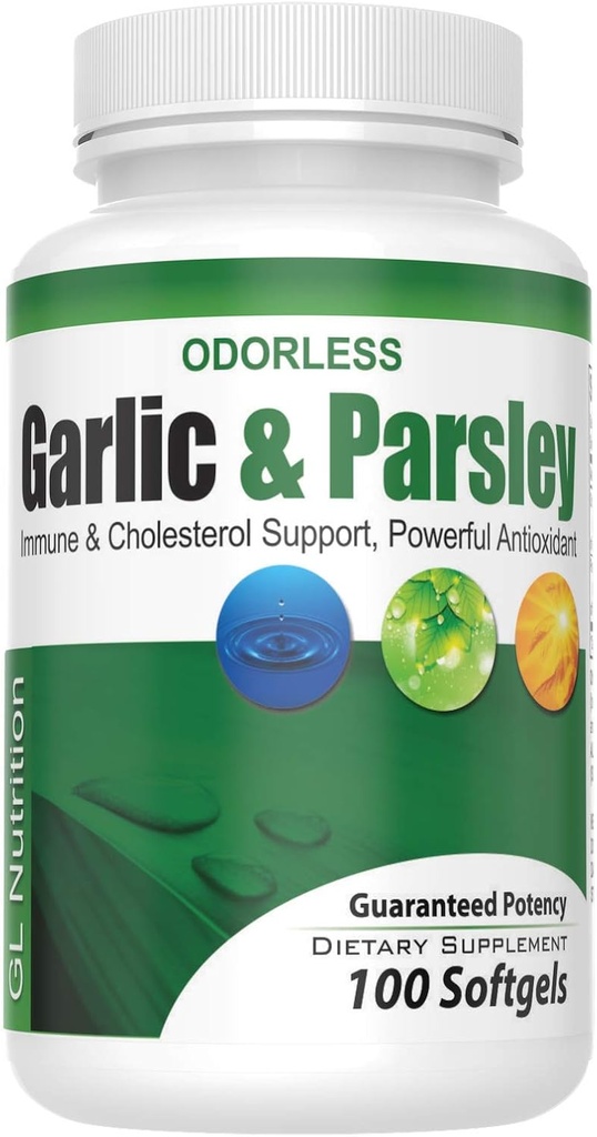 Supplément à l'ail et au persil sans odorat naturel Softgels, 100 Softgels