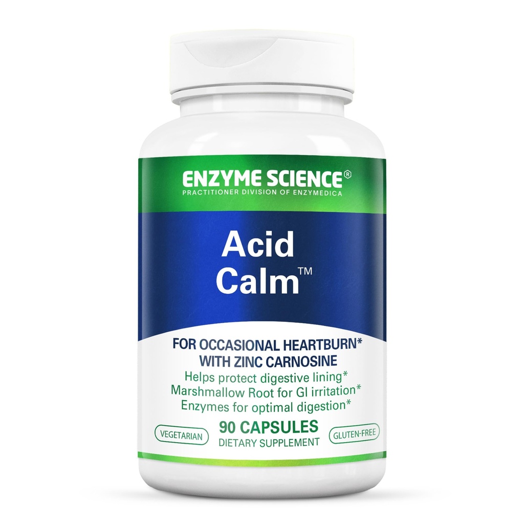 Enzym Science Acid Calm, 90 Kapseln – für okziale Sodbrennen und Verdauung – Verdauungsenzymergänzung – Verdauungshilfe – vegetarische Kapseln