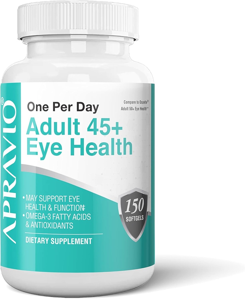 Erwachsene 45+ Augengesundheit Augen Vitamine w/Vitamin C, Vitamin E, Zink, Kupfer, & Omega-3 Fettsäuren für Vision Gesundheit & Augenschutz, 150 Softgels