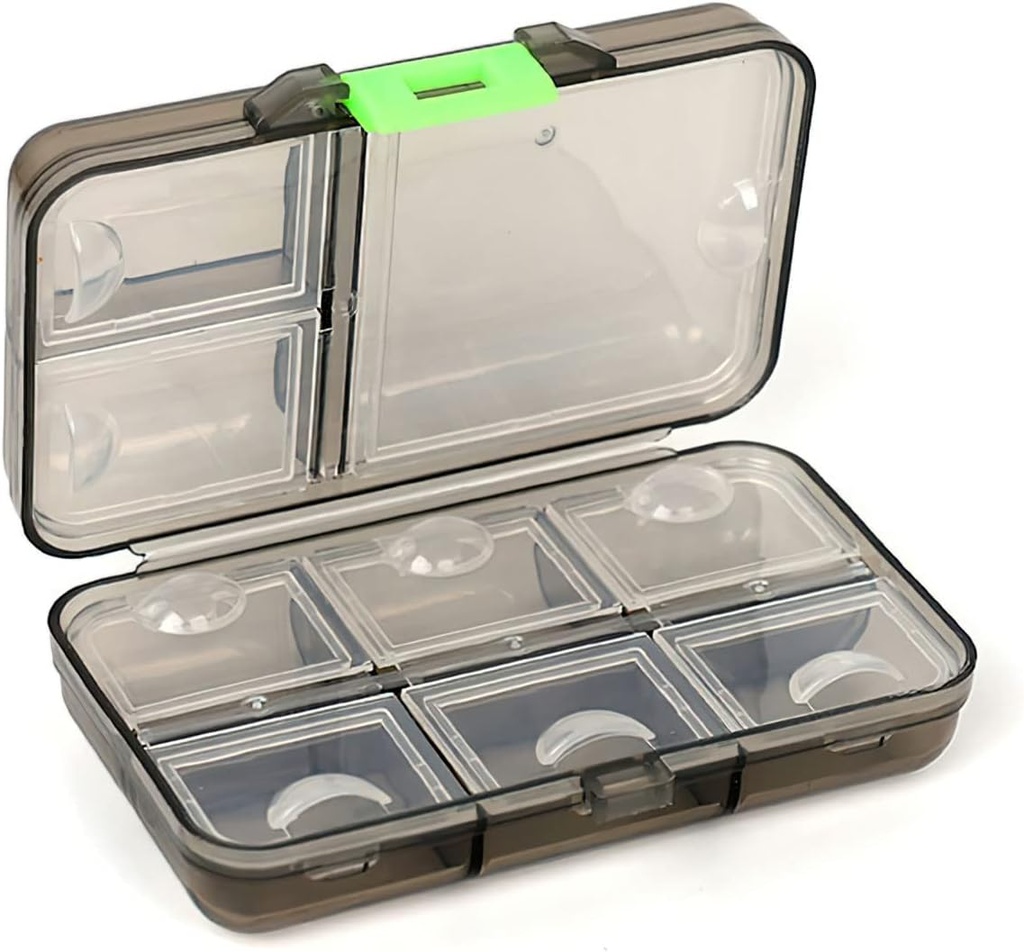 Pill Organizer, Portable Pill Dispenser,9 Fächer Feuchtigkeits-Proof Pille Box für Purse Vitamine, Medizin, Fischöl, Tablette Pille Organizer (Grau)