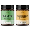 HERBAMA Sea Moss und Ashwagandha Kit - Bundle von 1600 mg Sea Moss mit Bladderwrack & Ashwagandha Root Gummies - Vegan, Non-GMO, Gelatin-Free - 2 Pack