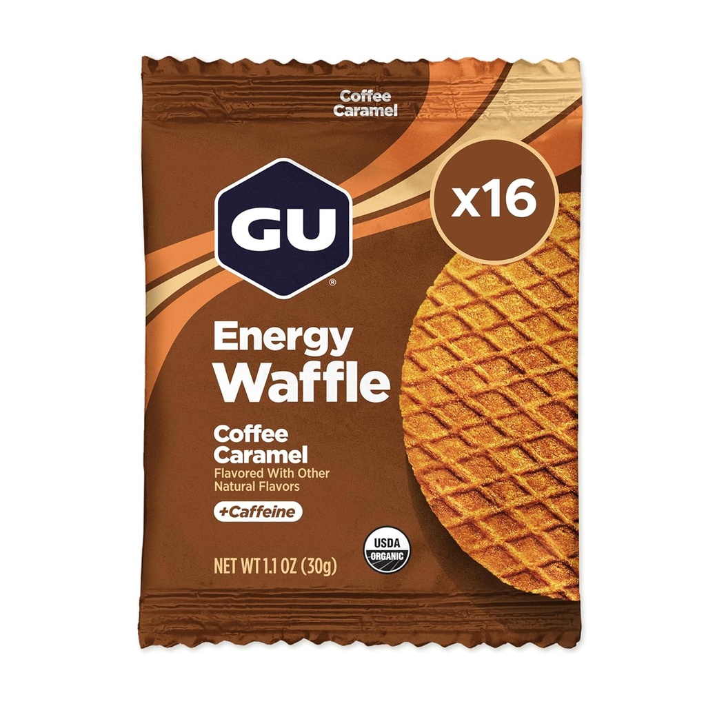 GU énergie Stroopwafel Caramel café sport nutrition gaufre, caféine inclus, et laiterie casher, l'énergie on-the-Go pour tout entraînement, 16 comtes