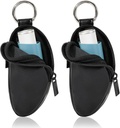 Asthma Inhaler Halter schützen Tragbare Tasche Tragehalter PU Leder Reise Inhaler Mini Tasche für L-Shaped Inhaler, Inhaler Nicht enthalten (Schwarz, 2PCS)