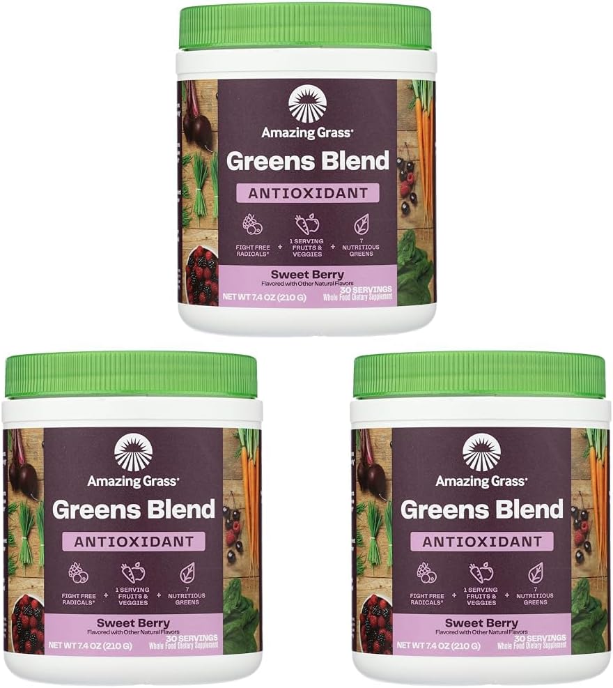Amazing Grass Sweet Berry poudre antioxydante, 7.4 OZ (paquet de 3)