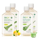 AloeCure Bio Aloe Vera Juice - 4 flacons d'échantillons - Citron & Saveur Naturelle, 4x500ml
