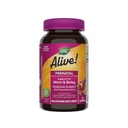 Naturweg Alive! Pränatale Premium Gummy Multivitamin, Hochpotenz Folat, Pflanzenbasiert DHA, Vegetarisch, Erdbeere und Zitronenflavored, 75 Gummies