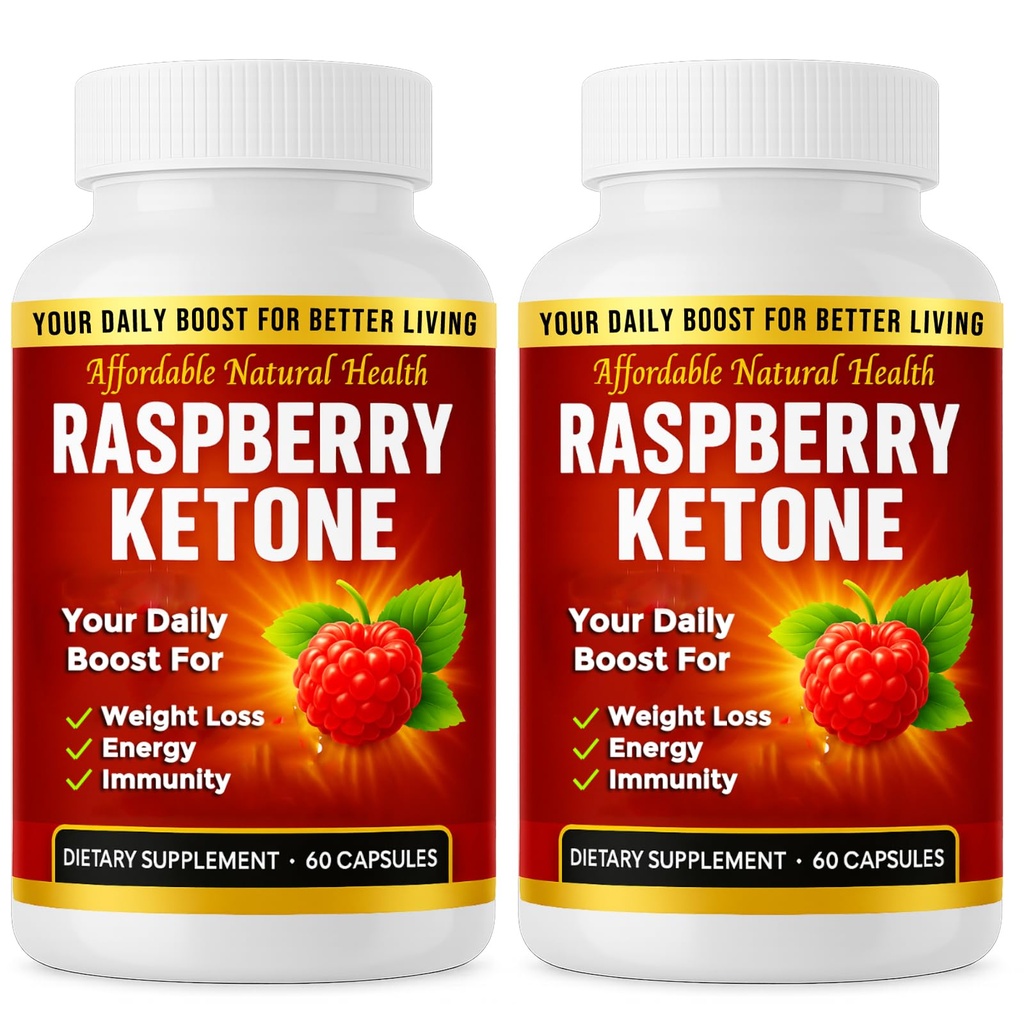 Capsules de cétone de framboise, formule tout-naturelle, mai soutenir un mode de vie sain actif, 1000 mg supplément, 120 capsules (non végétalien), 4 mois d'approvisionnement, Cétone de framboise végétalienne, non OGM