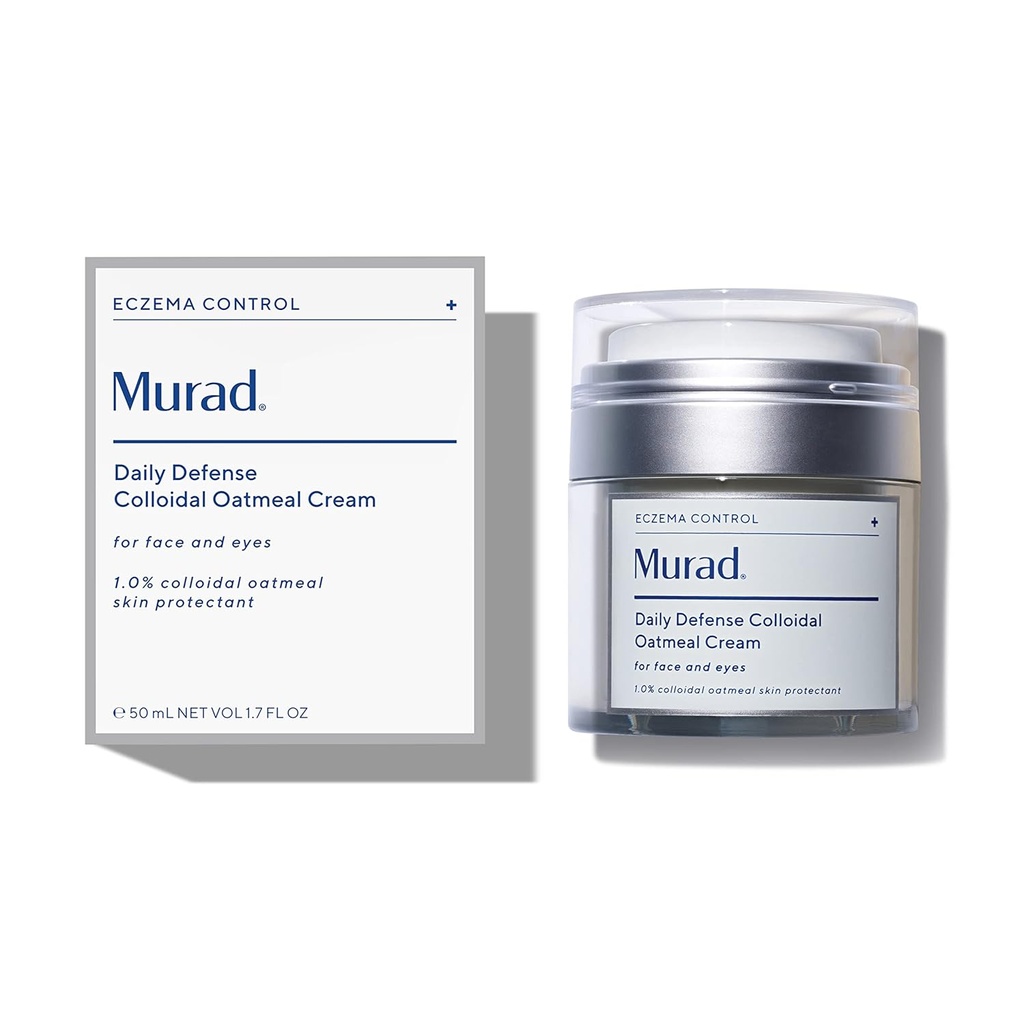 Murad Eczema Control Daily Defense Kolloidal Oatmeal Cream – Redness and Itch Relief Face Moisturizer - beruhigende und feuchtigkeitsspendende Hautpflegebehandlung, 1.7 Fl Oz