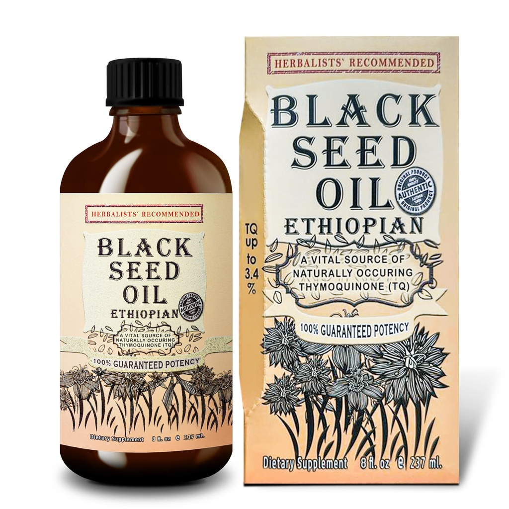 Schwarzes Seed Oil 8 oz - kalt gepresstes äthiopisches Schwarzes Cumin Nigella Sativa, 3X Thymoquinone, 100% reine & organische Flüssigkeit in Glasflasche - unterstützt Immun-, Haar- und Hautgesundheit