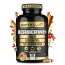 Earth Elixir 4-in-1 Berberine Supplement 1160mg – Organic Berberine, Ceylon Cinnamon, CoQ10 Ubiquinol & Resveratrol – GLP-1 & Metabolic Support – 180 Vegan Capsules