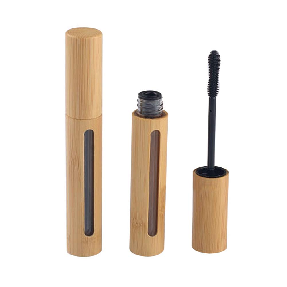 2Pcs 6ml High-Grade Bambus Mascara Tube Bottles Vials wiederverwendbare leere Wimperncreme Container Flasche mit Wimpern Wand und Stecker für Castor Öl, Wimpern Wachstumsöl, DIY Mascara Reise Flaschen