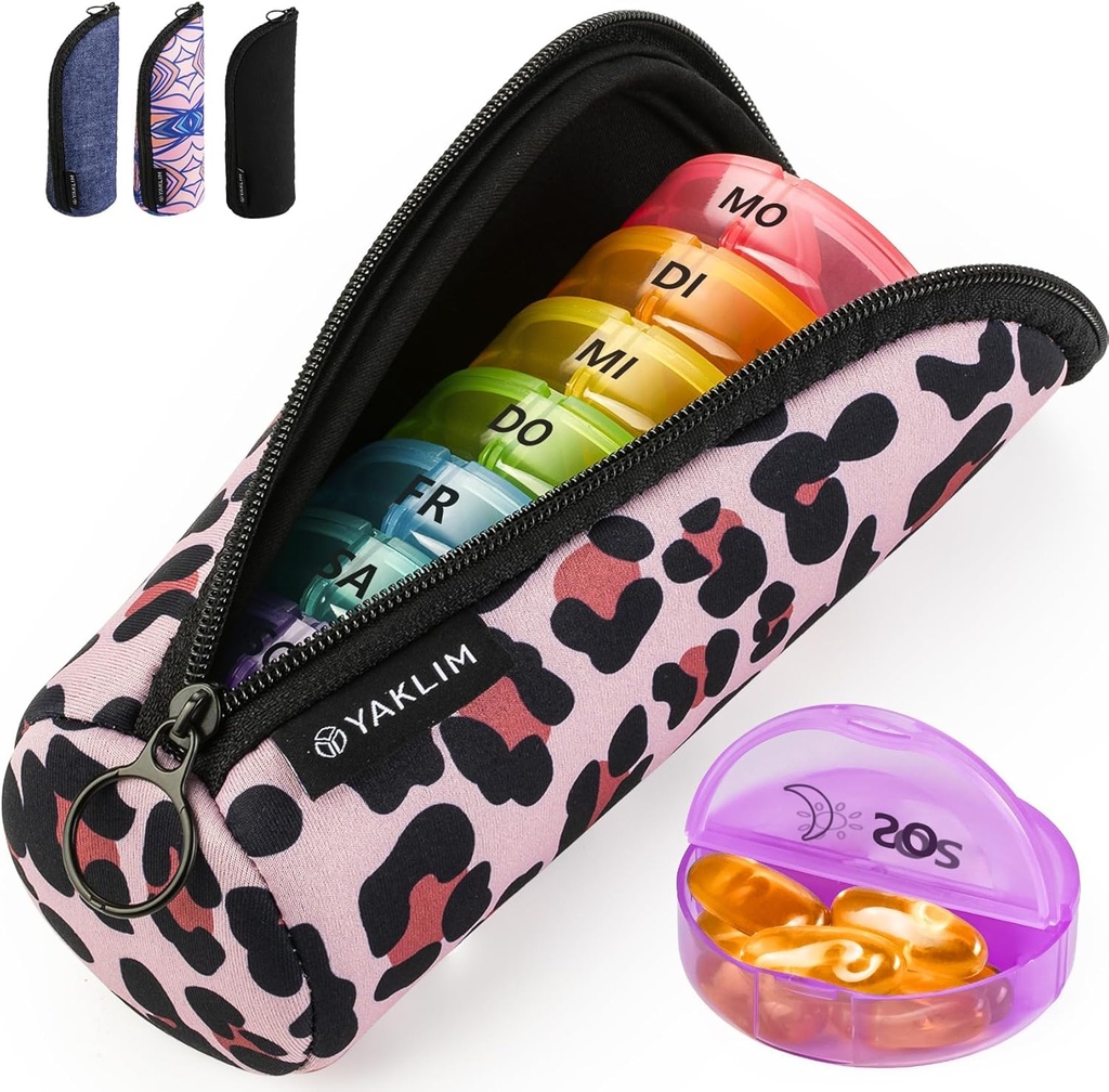 Pill Organizer 1-time a Day: Weekly Pill Box 7 Day with Excellent Quality Lightweight - Portable Small Travel Pill Case for Medicine Vitamins Fish Oils Supplements