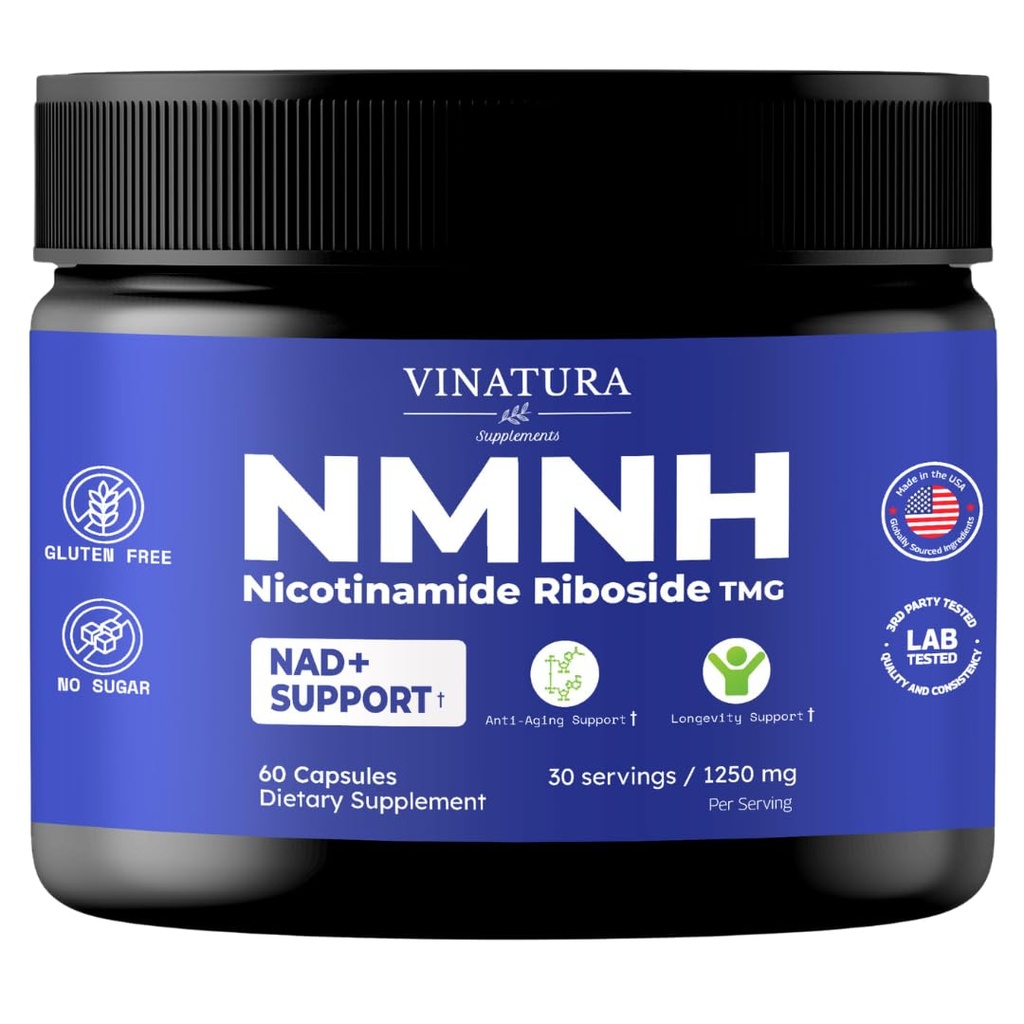 VINATURA NMNH (NMN Supplement Alternative) Nicotinamid Riboside & TMG - NAD Ergänzung für Anti-Aging - 60 Kapseln