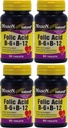 Mason Vitamins Folsäure B-6 & B12 Herzgesundheit Formel 90 Tabletten pro Flaschenpackung von 4 insgesamt 360 Tabletten