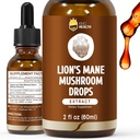 Lions Mane Mushroom Extract Liquid, Bio Lion's Mane Tincture Supplement, 98% Absorption, Alkoholfrei, Vegan, Non-GMO- 2 Fl oz