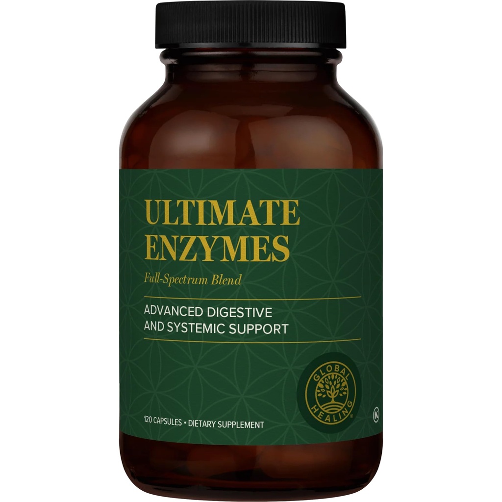 Global Healing - Ultimative Enzyme - Systemische & Verdauungsenzyme Ergänzung für gesunde Verdauung, Immunsystem Boost & Natural Gut Health, Verdauungsenzym für Frauen & Männer, Lipase