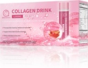 Collagène boisson 6000mg Peptides de collagène marin, Collagène liquide pour les femmes avec l'acide hyaluronique, vitamine C, suppléments de collagène soutenir la peau, cheveux et ongles, 0,85 Fl.Oz x30 bouteilles, saveur de pomme
