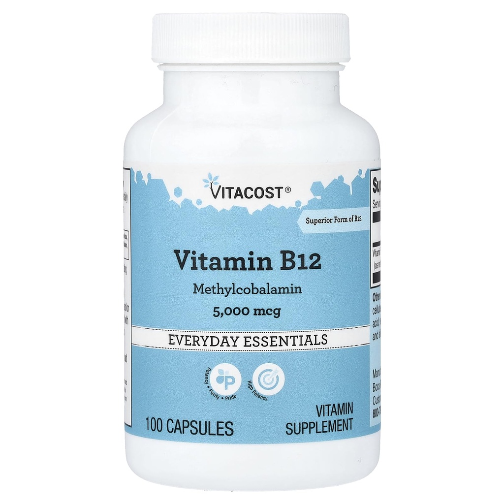 Vitacost Vitamine B-12 méthylcobalamine - 5000 mcg - 100 Capsules