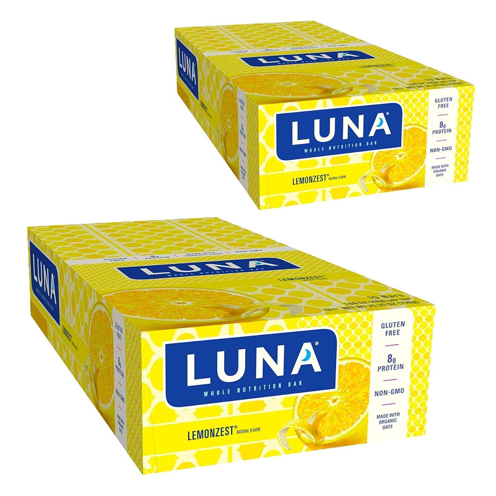 LUNA BAR - Glutenfreie Bars - Lemon Zest Flavor - (1.69 Unze Snack Bars, 30 Count)