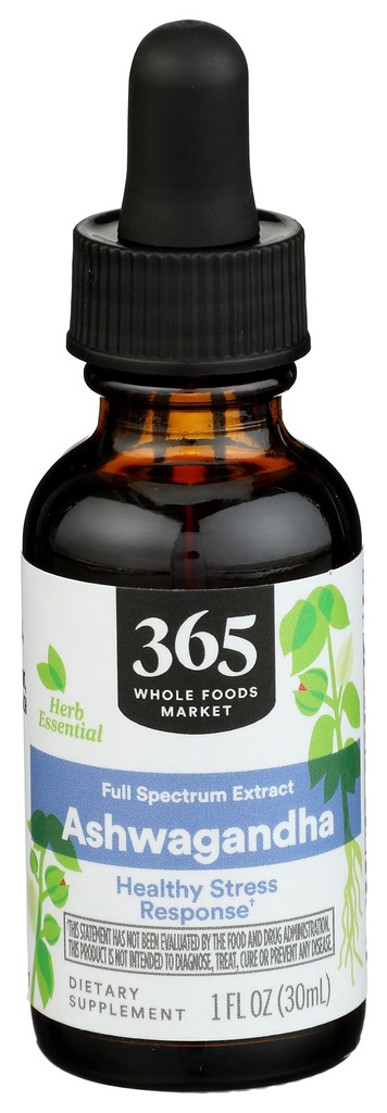 365 von Whole Foods Market, Ashwagandha Full Spectrum Extract, Healthy Stress Response, 1 Fl Oz